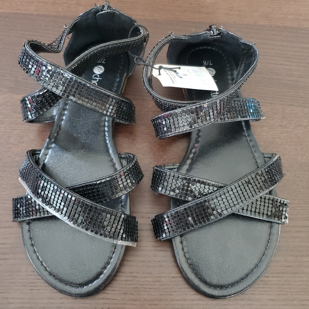 NEW Chatties sparkly sandals 7/8 black